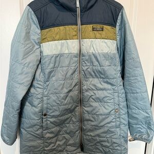 L.L. Bean light blue and Olive Quilted Jacket